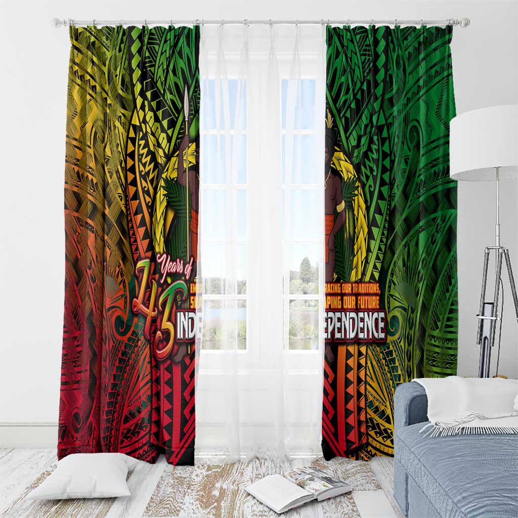 Vanuatu 45th Independence Anniversary Window Curtain Embracing Our Traditions Shaping Our Future