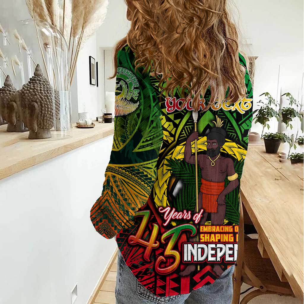 Vanuatu 45th Independence Anniversary Women Casual Shirt Embracing Our Traditions Shaping Our Future