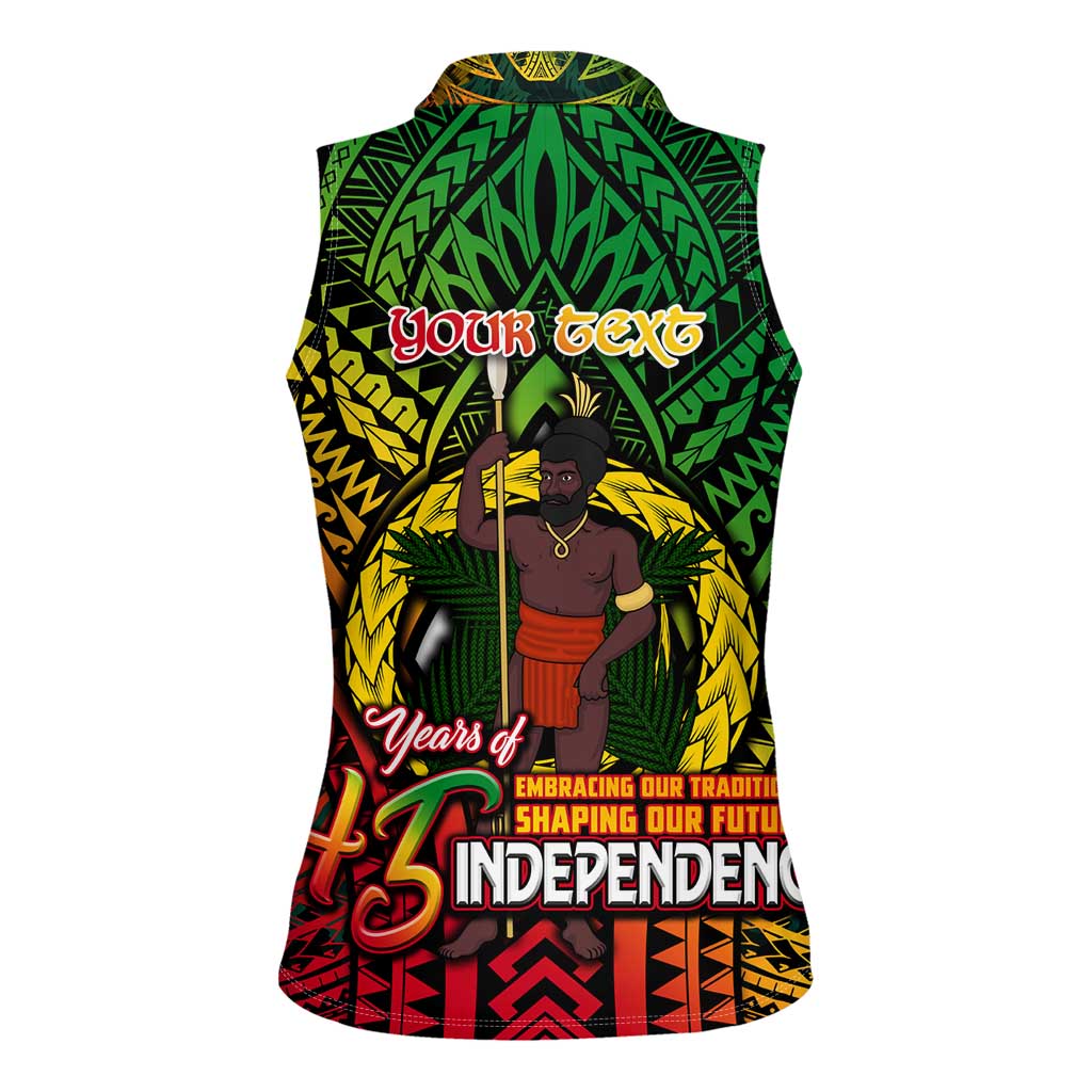 Vanuatu 45th Independence Anniversary Women Sleeveless Polo Shirt Embracing Our Traditions Shaping Our Future