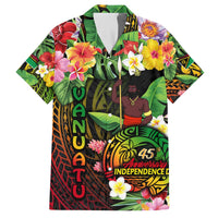 45th Anniversary of Freedom Vanuatu Family Matching Off The Shoulder Long Sleeve Dress and Hawaiian Shirt Island Pride Cultural Power Pacific Unity