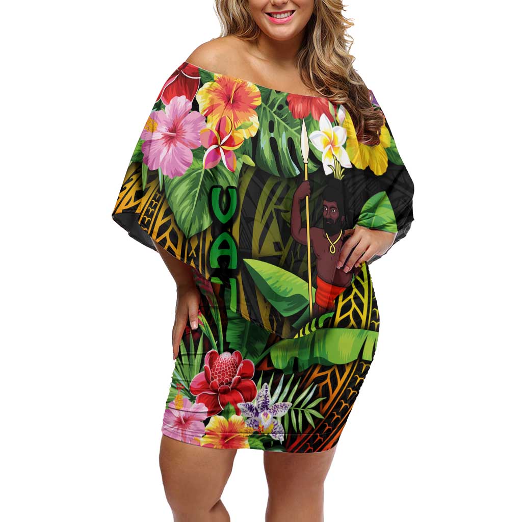 45th Anniversary of Freedom Vanuatu Family Matching Off Shoulder Short Dress and Hawaiian Shirt Island Pride Cultural Power Pacific Unity