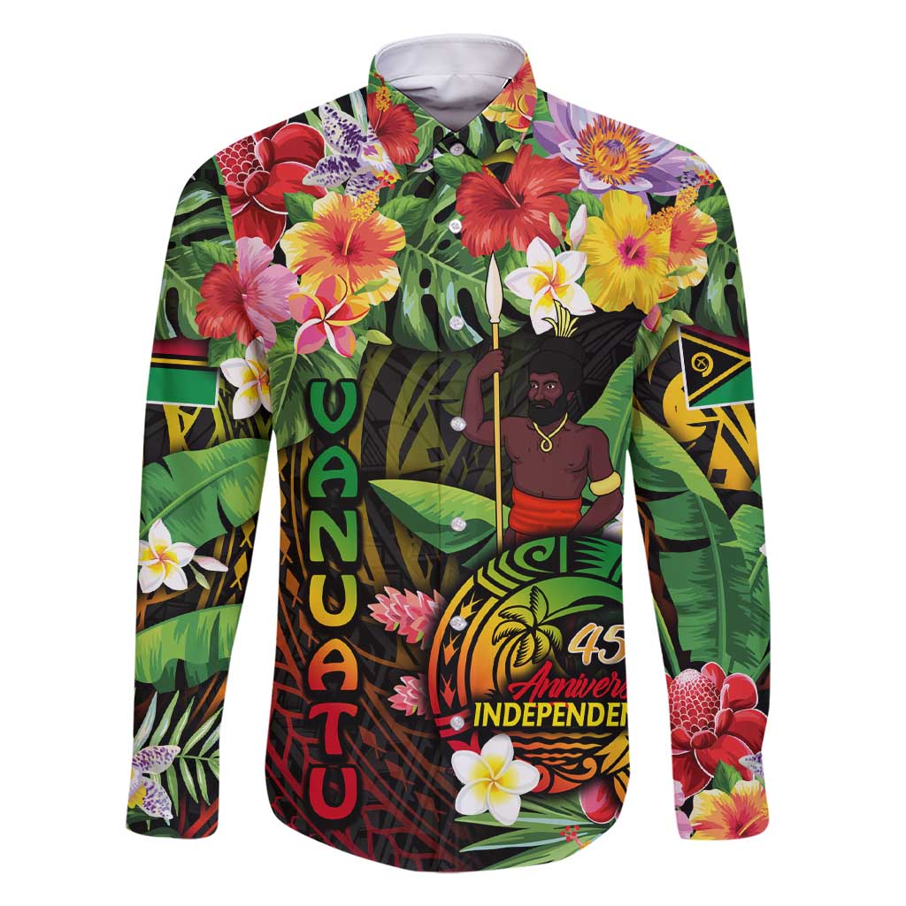 45th Anniversary of Freedom Vanuatu Family Matching Short Sleeve Bodycon Dress and Hawaiian Shirt Island Pride Cultural Power Pacific Unity