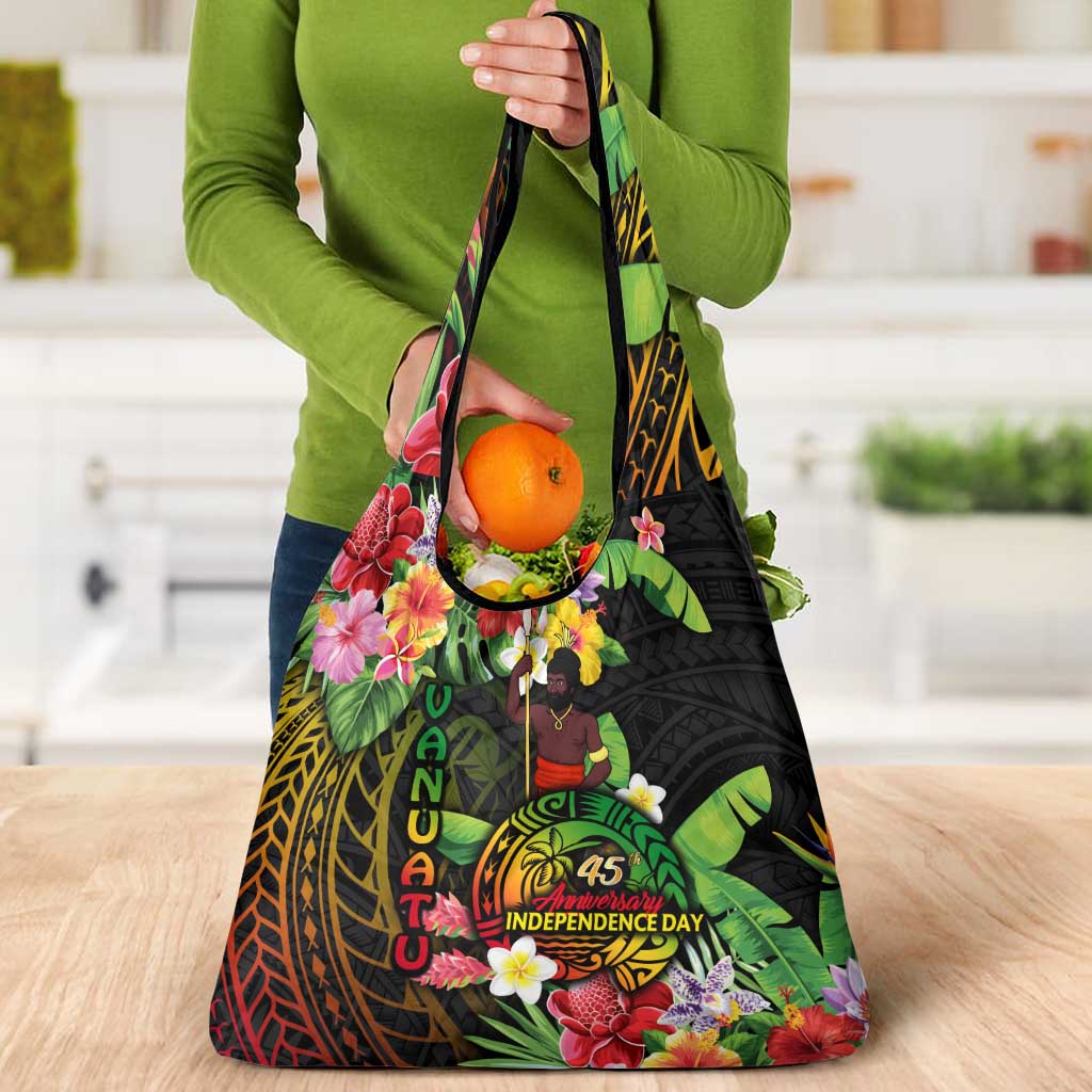 45th Anniversary of Freedom Vanuatu Grocery Bag Island Pride Cultural Power Pacific Unity