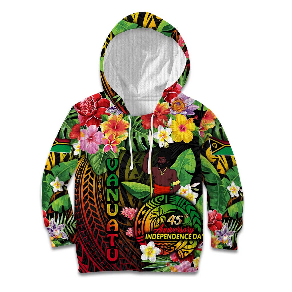 45th Anniversary of Freedom Vanuatu Kid Hoodie Island Pride Cultural Power Pacific Unity