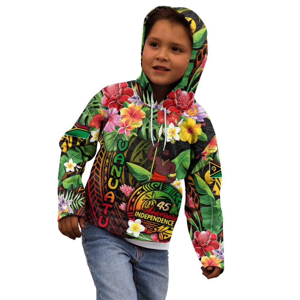 45th Anniversary of Freedom Vanuatu Kid Hoodie Island Pride Cultural Power Pacific Unity