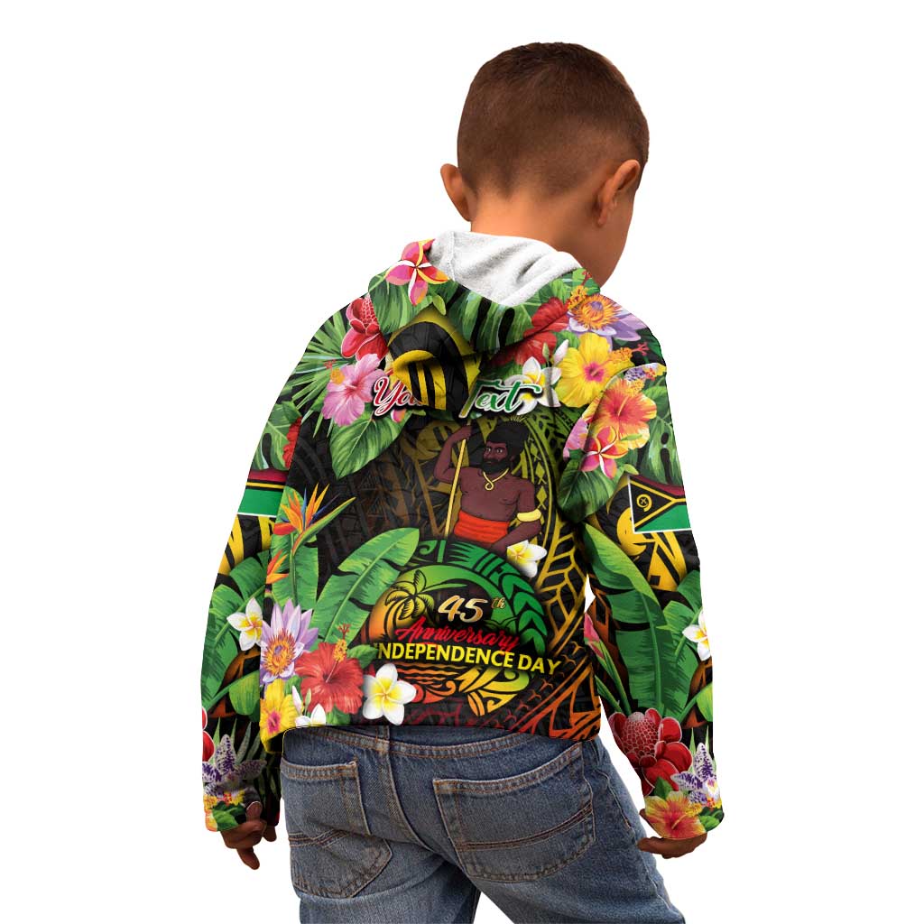 45th Anniversary of Freedom Vanuatu Kid Hoodie Island Pride Cultural Power Pacific Unity