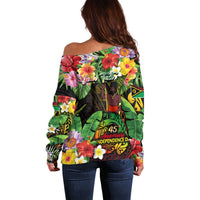 45th Anniversary of Freedom Vanuatu Off Shoulder Sweater Island Pride Cultural Power Pacific Unity