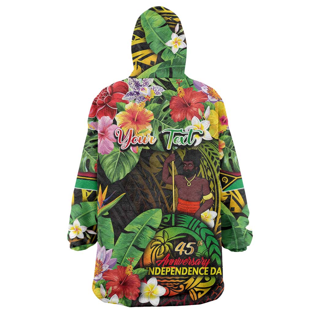 45th Anniversary of Freedom Vanuatu Wearable Blanket Hoodie Island Pride Cultural Power Pacific Unity
