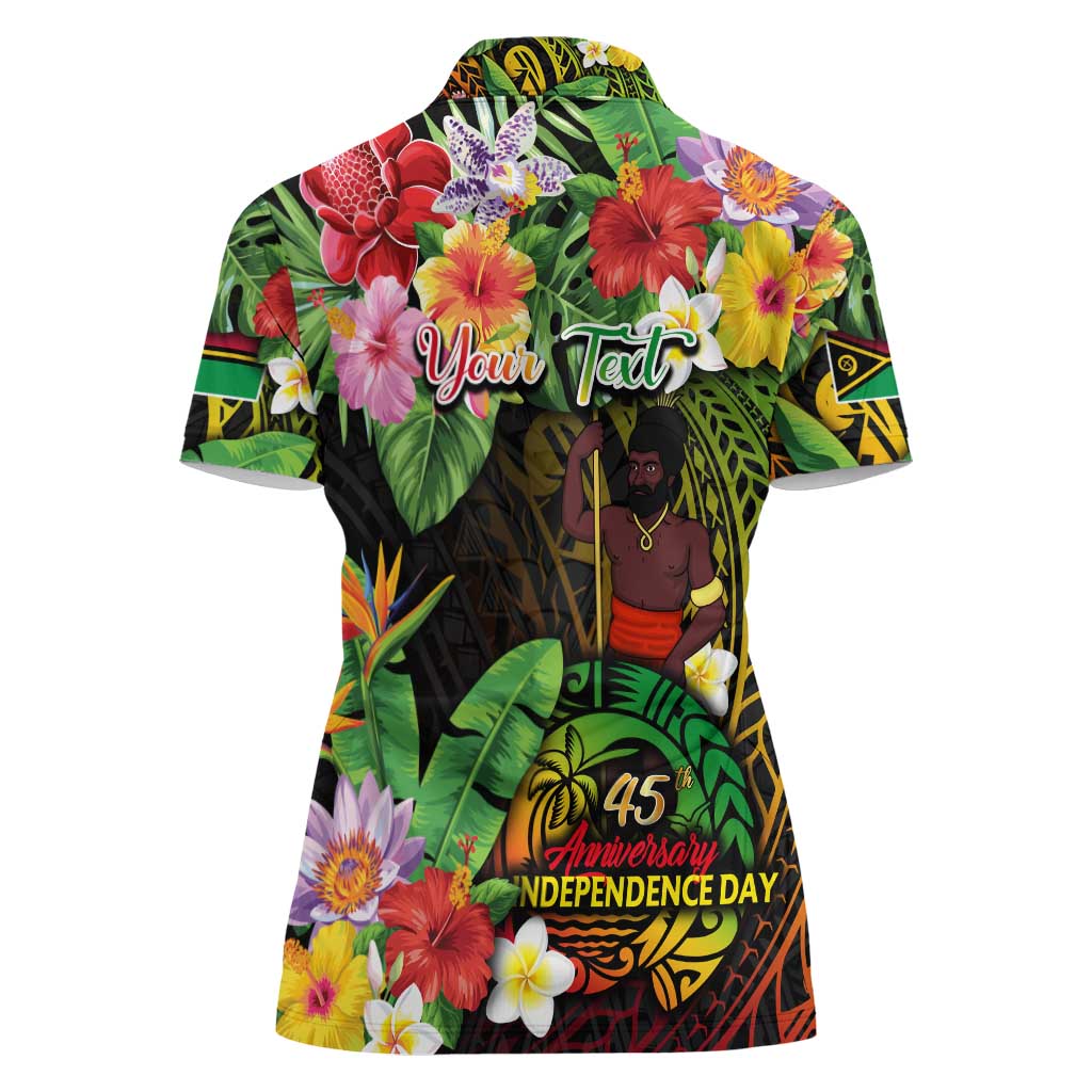 45th Anniversary of Freedom Vanuatu Women Polo Shirt Island Pride Cultural Power Pacific Unity