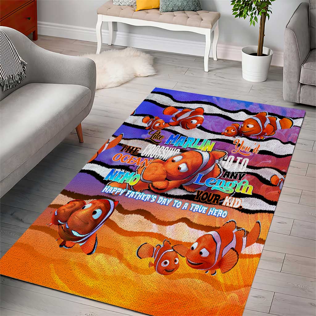 The Ocean Best Dad Area Rug Like Marlin Happy Fathers Day To a True Hero - Polynesian Pride