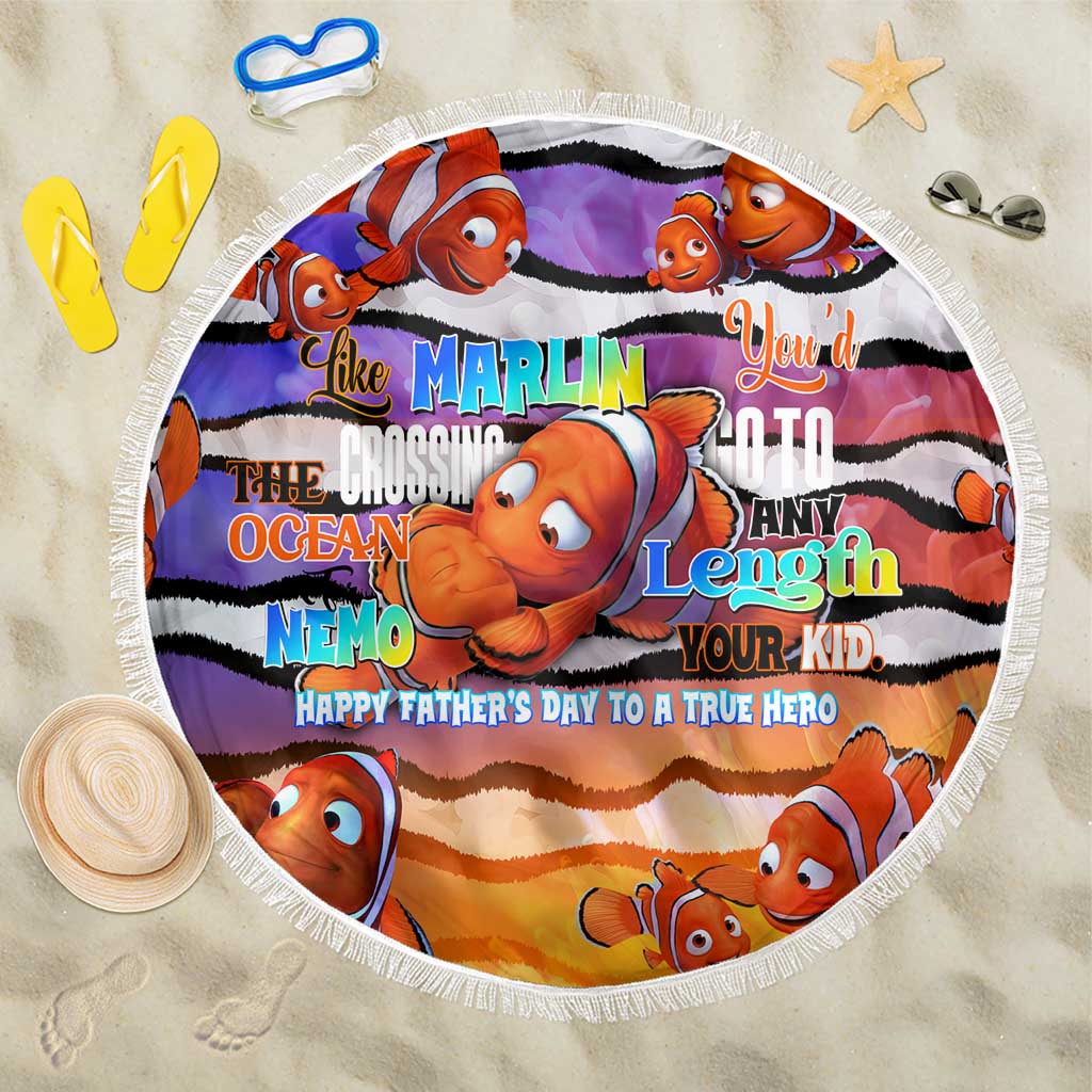 The Ocean Best Dad Beach Blanket Like Marlin Happy Fathers Day To a True Hero - Polynesian Pride