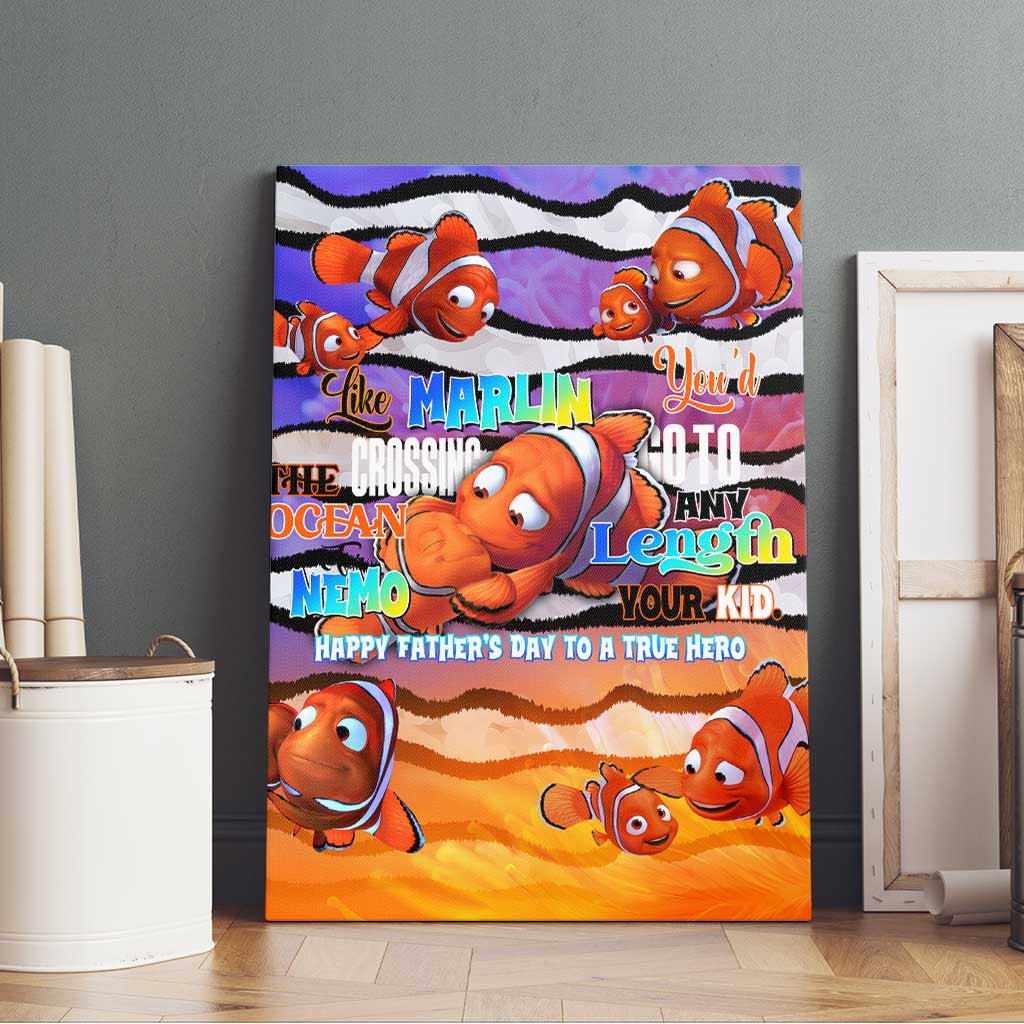 The Ocean Best Dad Canvas Wall Art Like Marlin Happy Fathers Day To a True Hero DT02 - Polynesian Pride