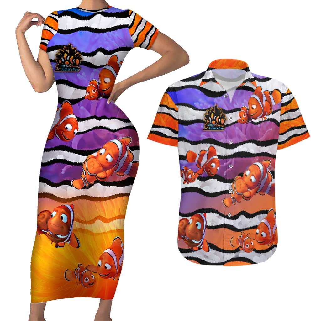 The Ocean Best Dad Couples Matching Short Sleeve Bodycon Dress and Hawaiian Shirt Like Marlin Happy Fathers Day To a True Hero DT02 Art - Polynesian Pride