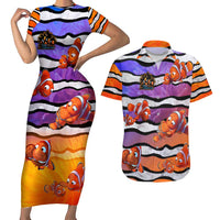 The Ocean Best Dad Couples Matching Short Sleeve Bodycon Dress and Hawaiian Shirt Like Marlin Happy Fathers Day To a True Hero - Polynesian Pride