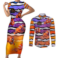 The Ocean Best Dad Couples Matching Short Sleeve Bodycon Dress and Long Sleeve Button Shirt Like Marlin Happy Fathers Day To a True Hero - Polynesian Pride