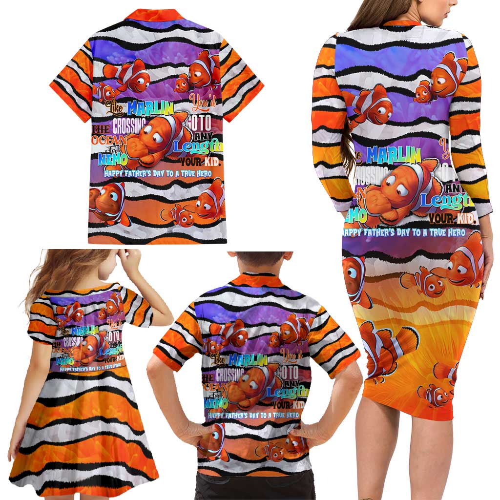 The Ocean Best Dad Family Matching Long Sleeve Bodycon Dress and Hawaiian Shirt Like Marlin Happy Fathers Day To a True Hero - Polynesian Pride
