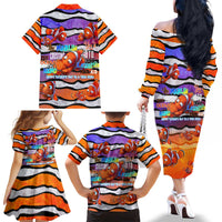 The Ocean Best Dad Family Matching Off The Shoulder Long Sleeve Dress and Hawaiian Shirt Like Marlin Happy Fathers Day To a True Hero - Polynesian Pride