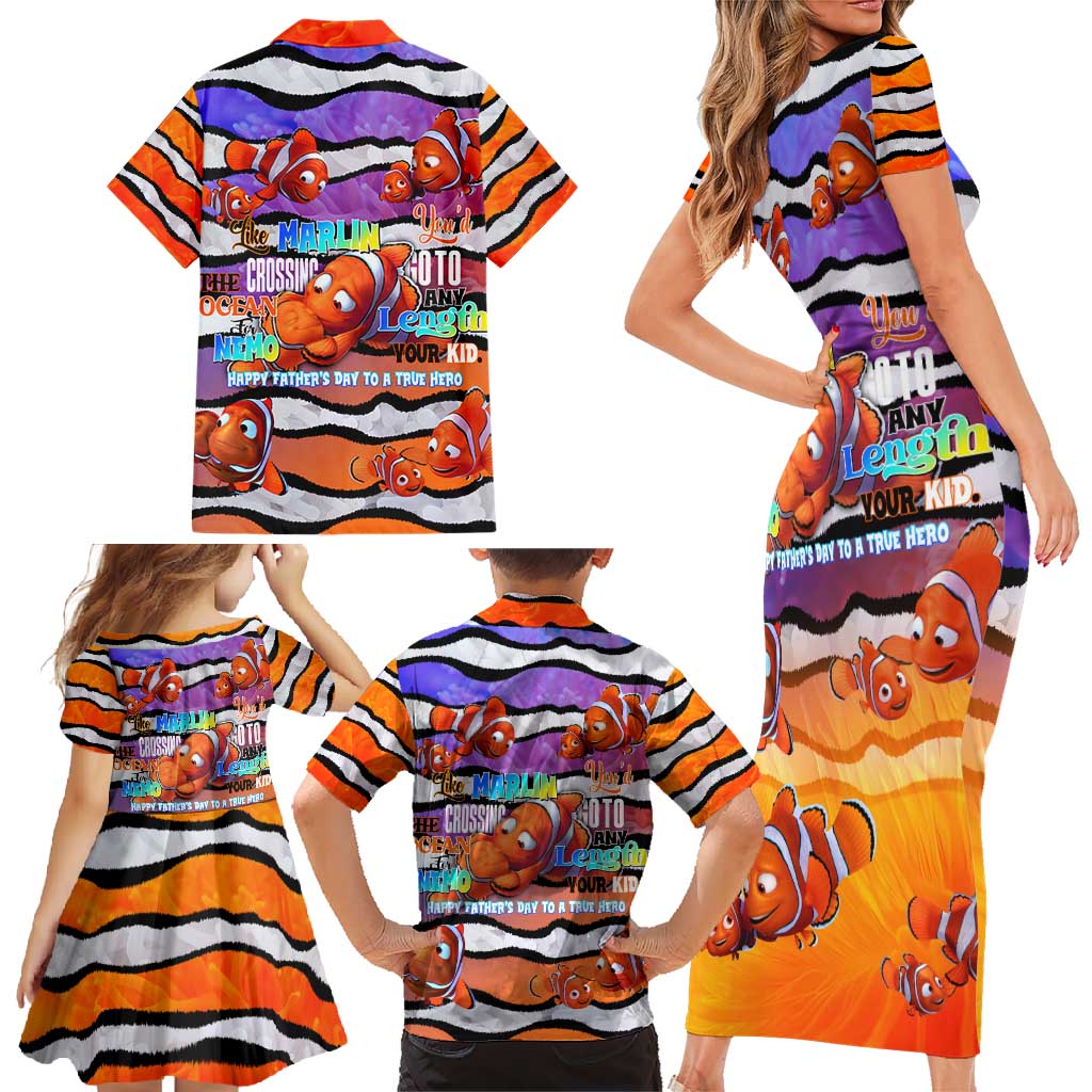 The Ocean Best Dad Family Matching Short Sleeve Bodycon Dress and Hawaiian Shirt Like Marlin Happy Fathers Day To a True Hero - Polynesian Pride
