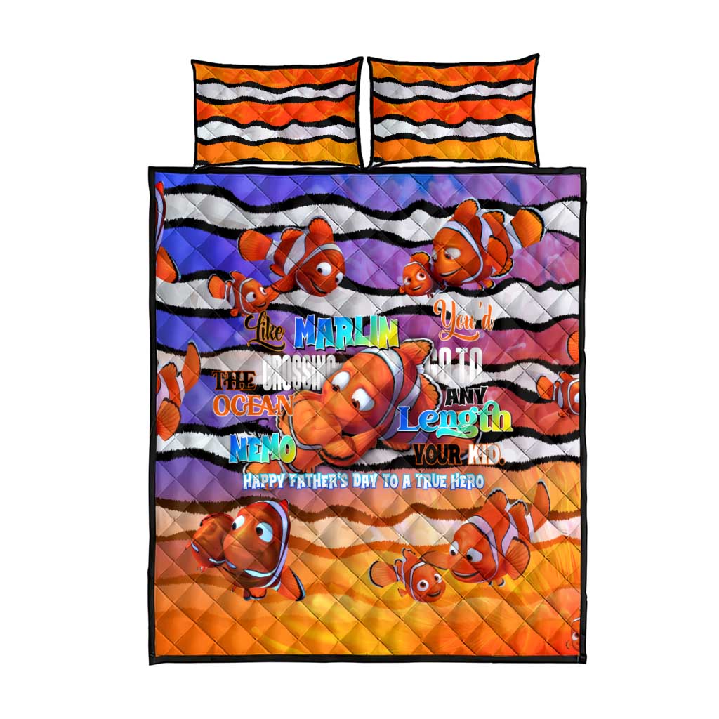 The Ocean Best Dad Quilt Bed Set Like Marlin Happy Fathers Day To a True Hero - Polynesian Pride