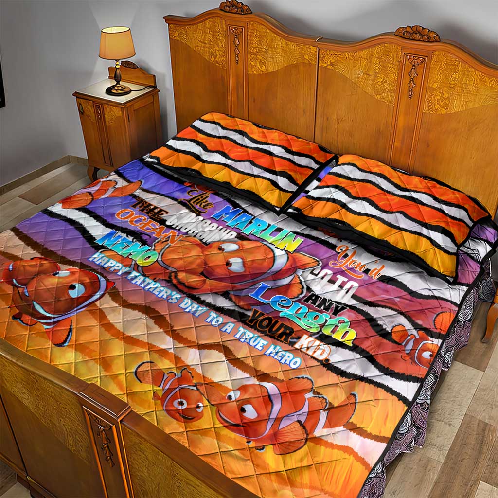 The Ocean Best Dad Quilt Bed Set Like Marlin Happy Fathers Day To a True Hero - Polynesian Pride