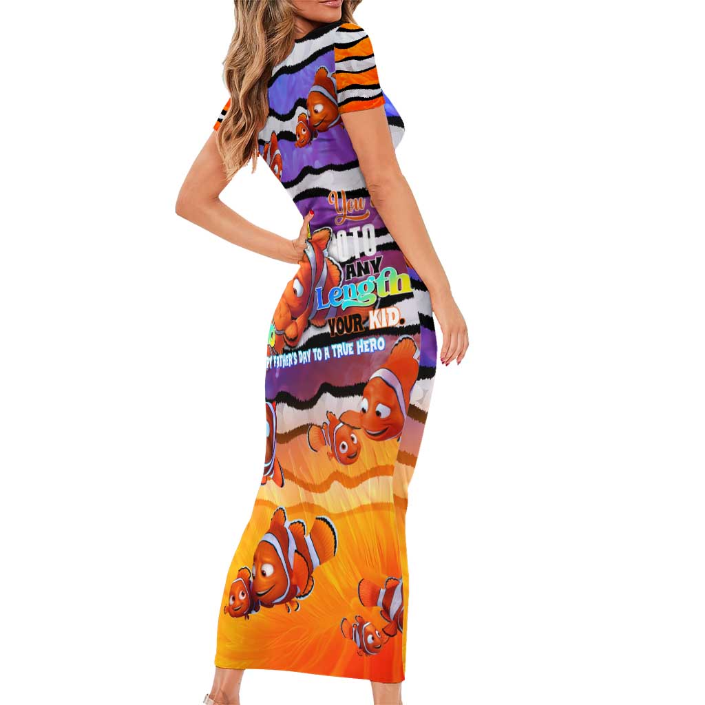 The Ocean Best Dad Short Sleeve Bodycon Dress Like Marlin Happy Fathers Day To a True Hero - Polynesian Pride