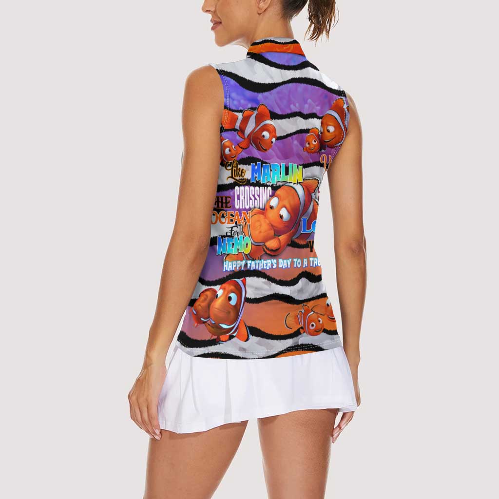 The Ocean Best Dad Women Sleeveless Polo Shirt Like Marlin Happy Fathers Day To a True Hero - Polynesian Pride