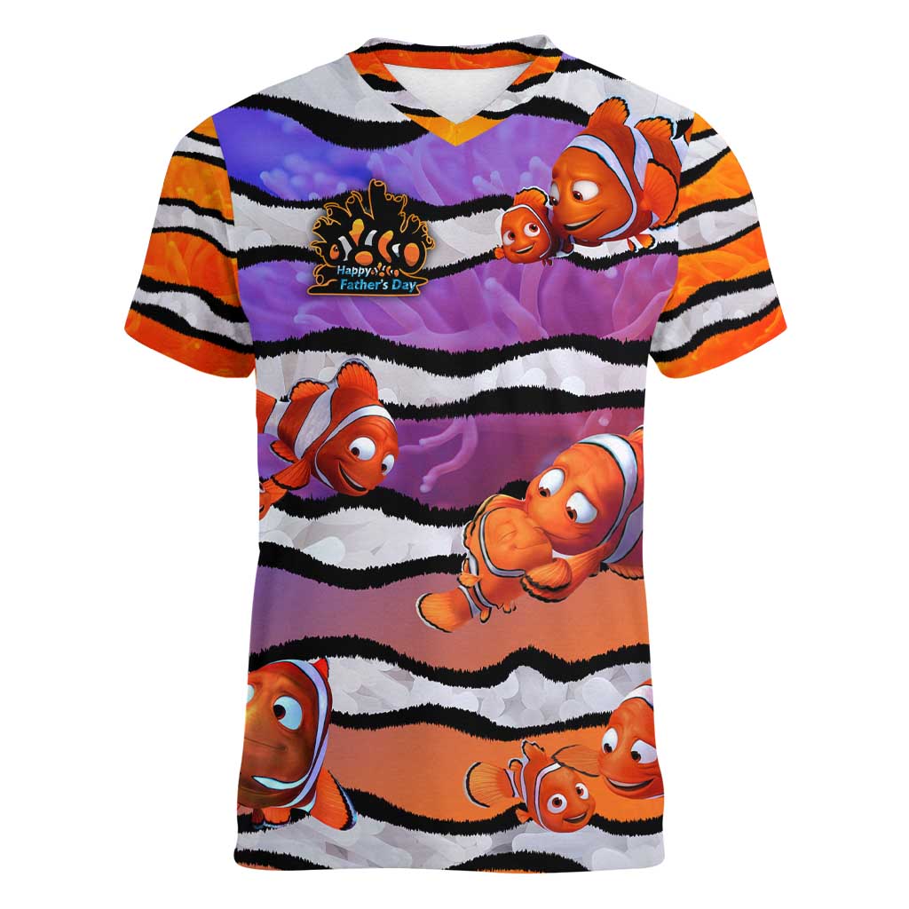 The Ocean Best Dad Women V-Neck T-Shirt Like Marlin Happy Fathers Day To a True Hero - Polynesian Pride