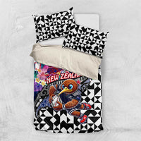 Kiwi New Zealand Rugby Bedding Set Kiwis Mascot Tropical Pattern