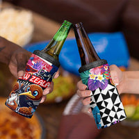 Kiwi New Zealand Rugby 4 in 1 Can Cooler Tumbler Kiwis Mascot Tropical Pattern