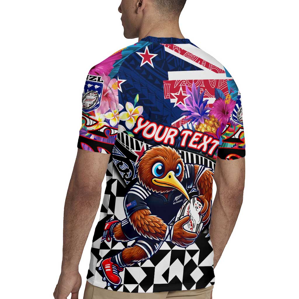Personalized Kiwi New Zealand Rugby Rugby Jersey Kiwis Mascot Tropical Pattern