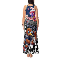 Personalized Kiwi New Zealand Rugby Tank Maxi Dress Kiwis Mascot Tropical Pattern