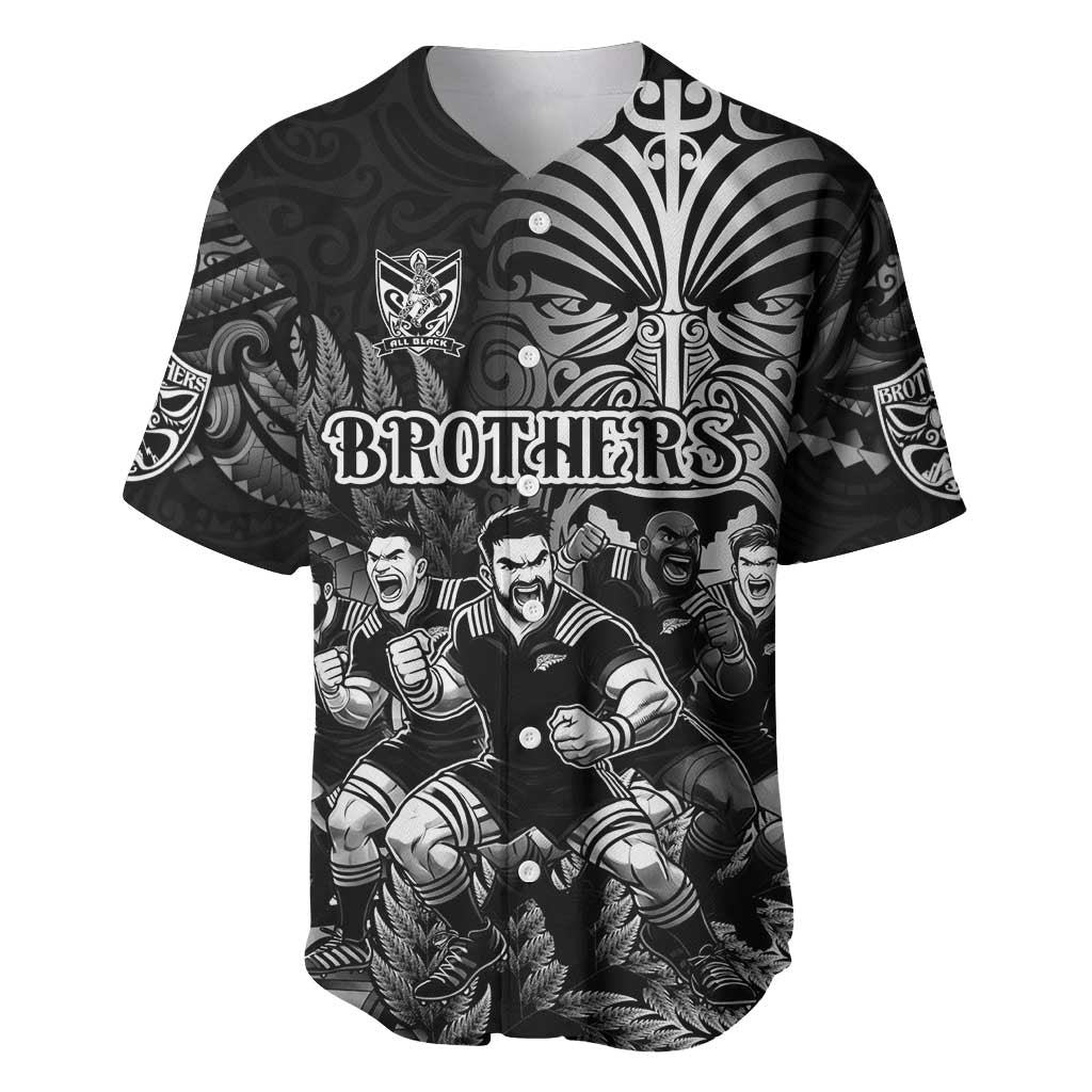 Personalized All Black Brothers Rugby Baseball Jersey New Zealand Maori Haka