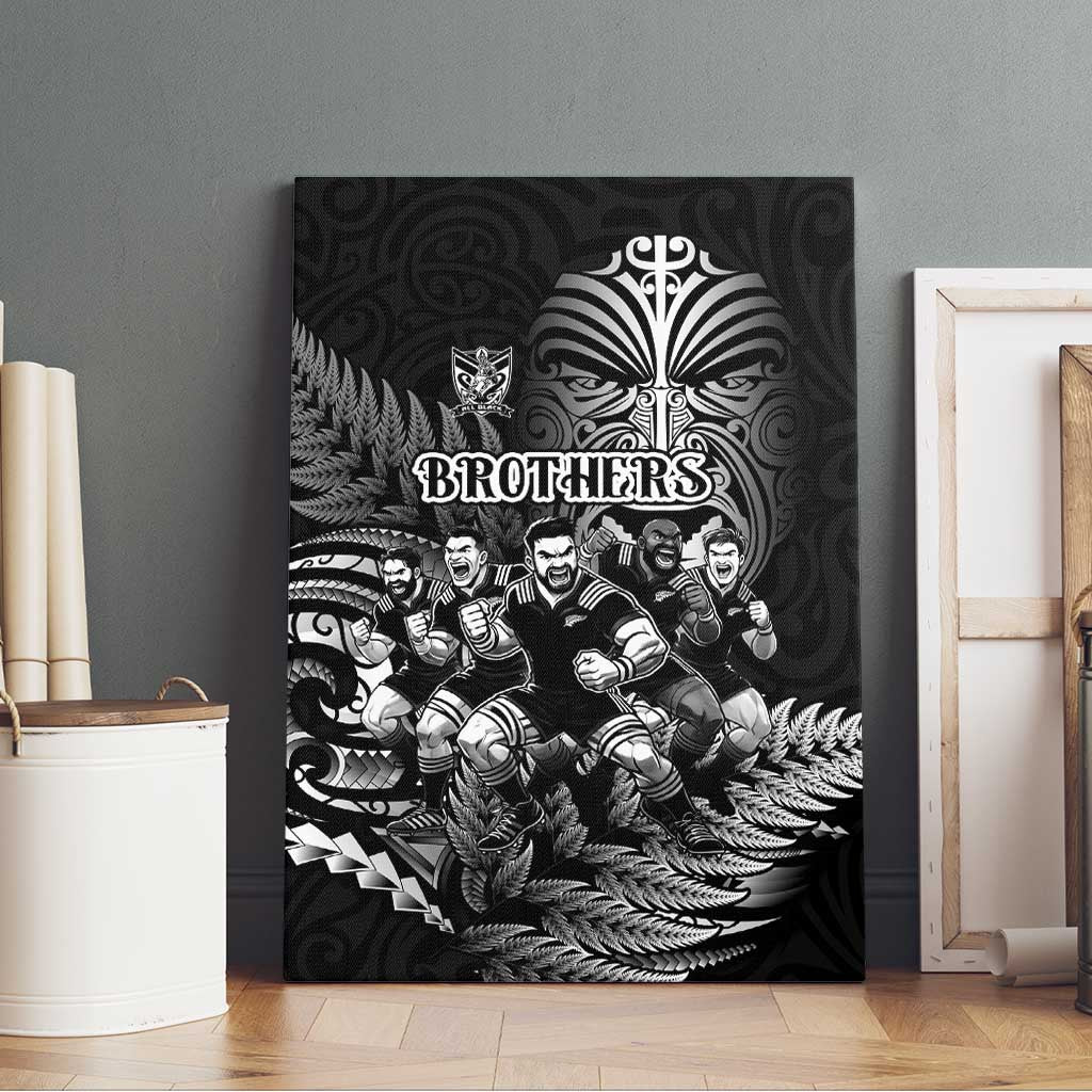 All Black Brothers Rugby Canvas Wall Art New Zealand Maori Haka