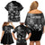 Personalized All Black Brothers Rugby Family Matching Off Shoulder Short Dress and Hawaiian Shirt New Zealand Maori Haka