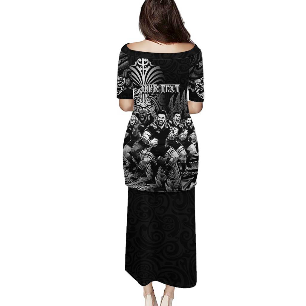 Personalized All Black Brothers Rugby Puletasi New Zealand Maori Haka