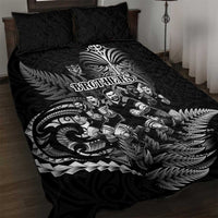 All Black Brothers Rugby Quilt Bed Set New Zealand Maori Haka