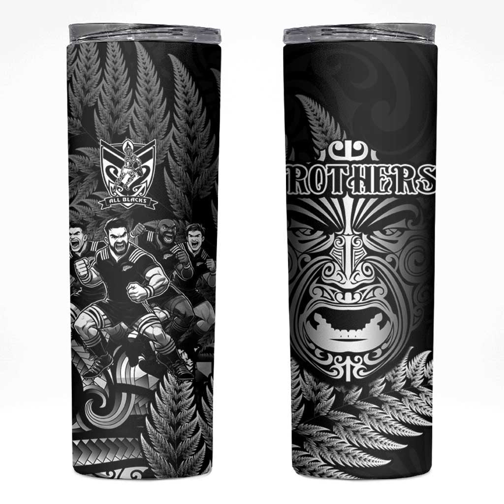 All Black Brothers Rugby Skinny Tumbler New Zealand Maori Haka