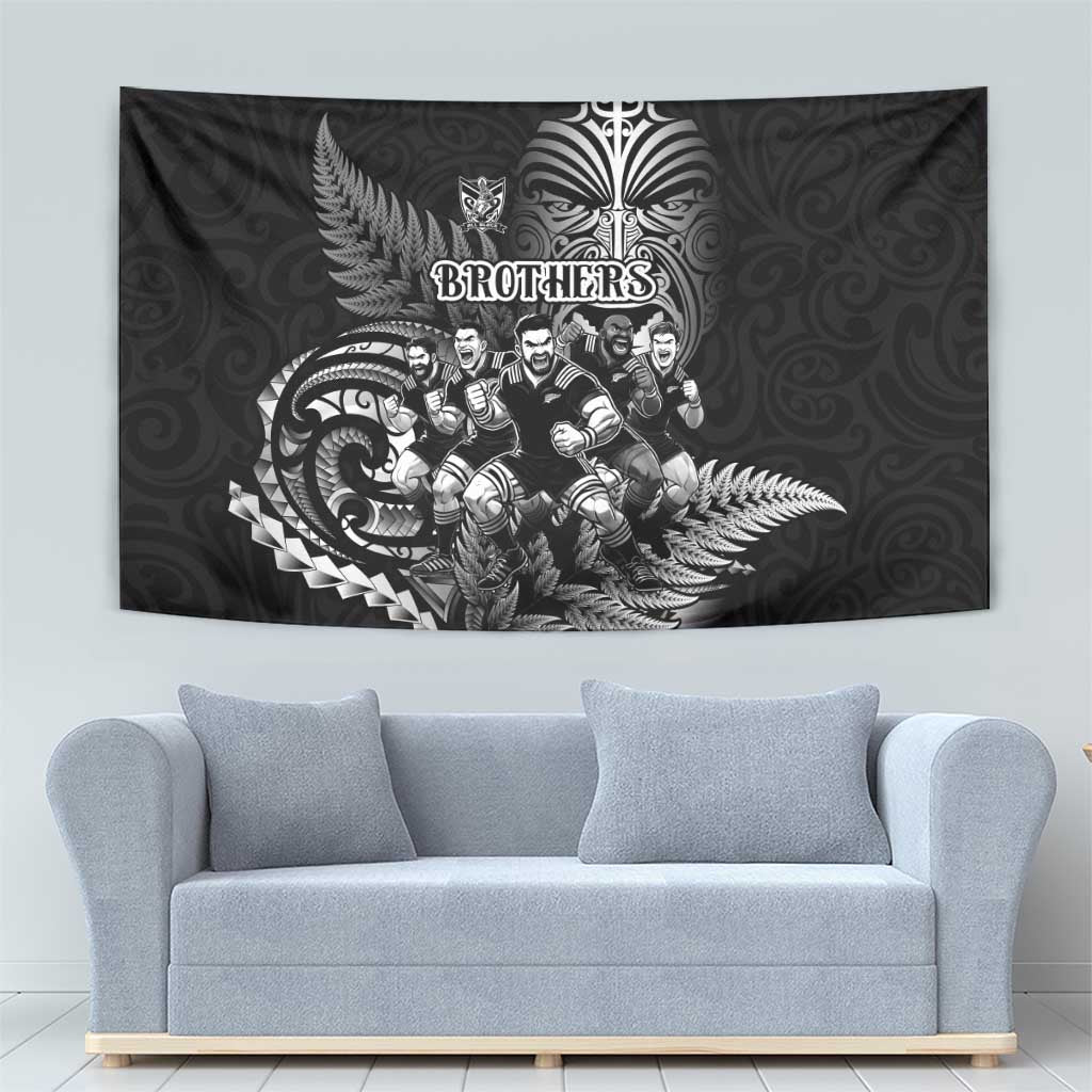 All Black Brothers Rugby Tapestry New Zealand Maori Haka