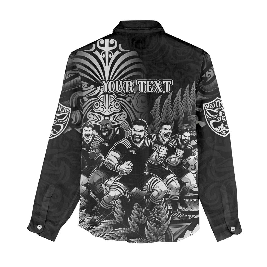 Personalized All Black Brothers Rugby Women Casual Shirt New Zealand Maori Haka