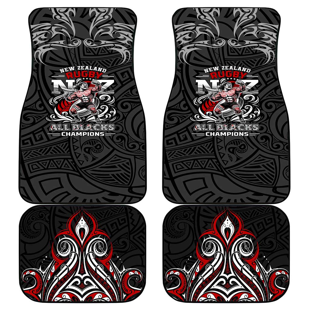 All Black NZL Rugby Champions Car Mats Maori Warrior