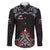 All Black NZL Rugby Champions Family Matching Long Sleeve Bodycon Dress and Hawaiian Shirt Maori Warrior