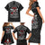 All Black NZL Rugby Champions Family Matching Short Sleeve Bodycon Dress and Hawaiian Shirt Maori Warrior