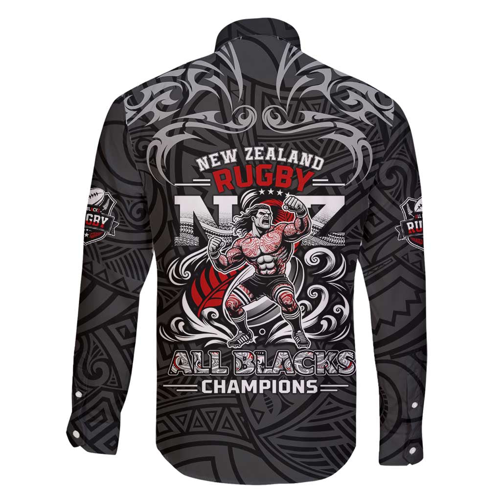 All Black NZL Rugby Champions Family Matching Summer Maxi Dress and Hawaiian Shirt Maori Warrior