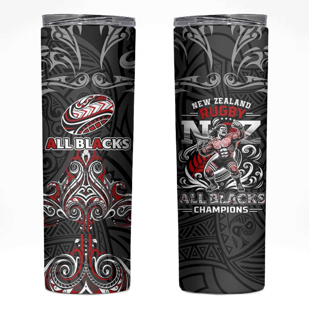 All Black NZL Rugby Champions Skinny Tumbler Maori Warrior