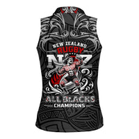 All Black NZL Rugby Champions Women Sleeveless Polo Shirt Maori Warrior