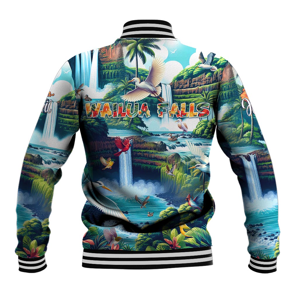 Wailua Falls Hawaii Baseball Jacket Kauai Natural Beauty DT02 - Polynesian Pride