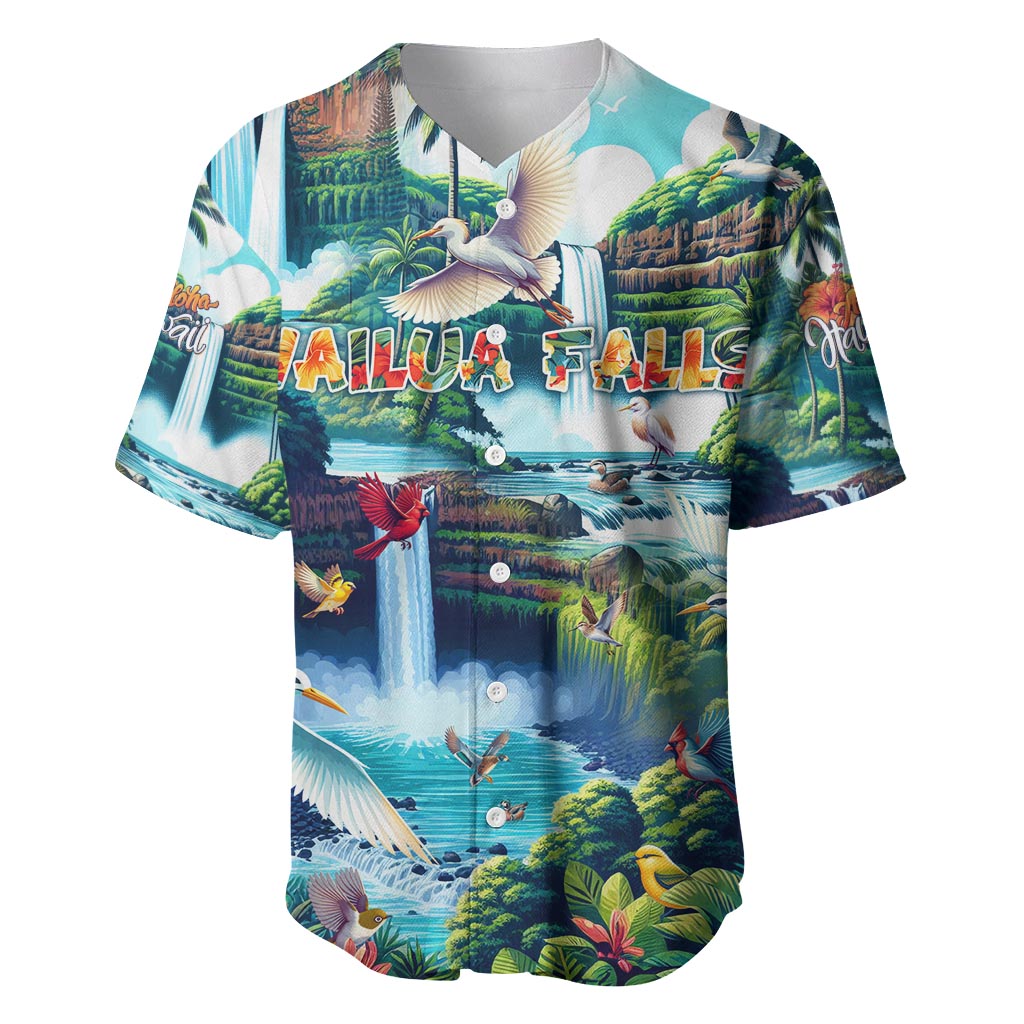 Wailua Falls Hawaii Baseball Jersey Kauai Natural Beauty