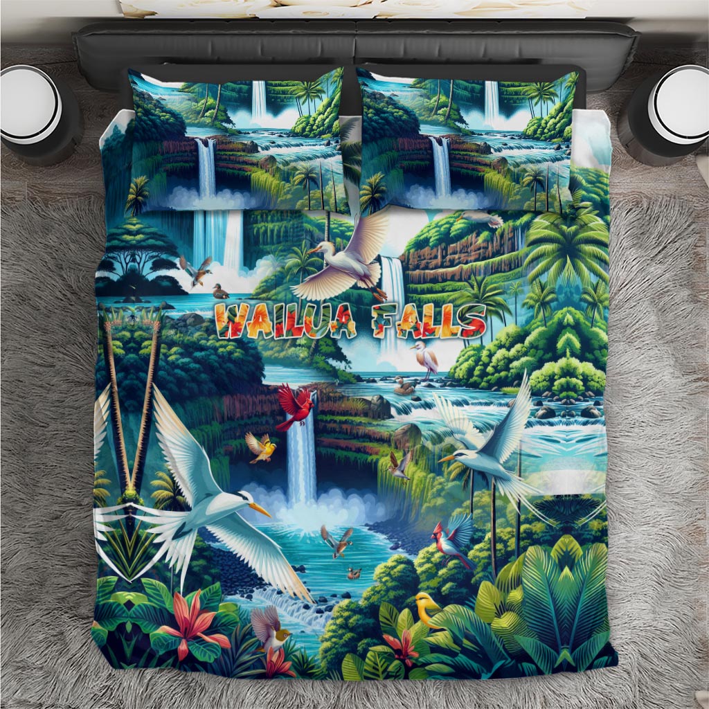 Wailua Falls Hawaii Bedding Set Kauai Natural Beauty DT02 Art - Polynesian Pride