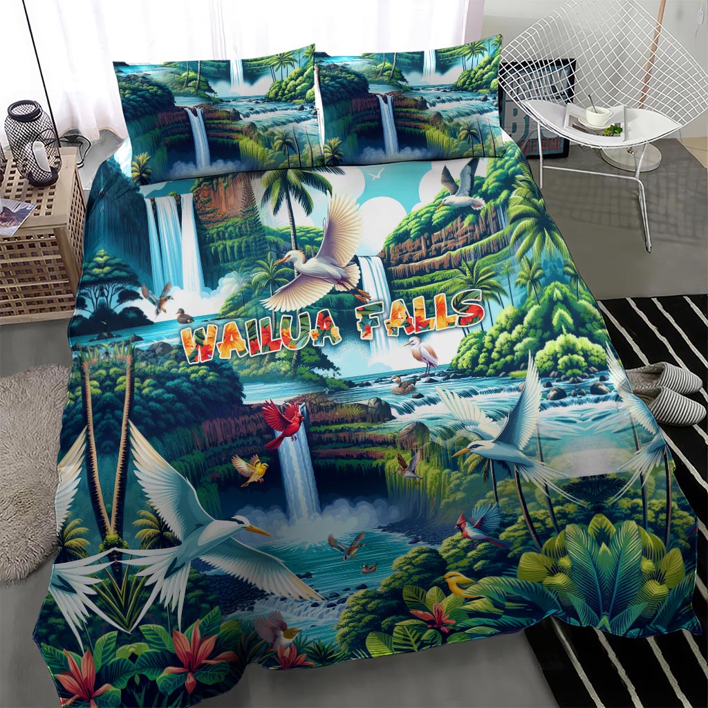 Wailua Falls Hawaii Bedding Set Kauai Natural Beauty DT02 - Polynesian Pride