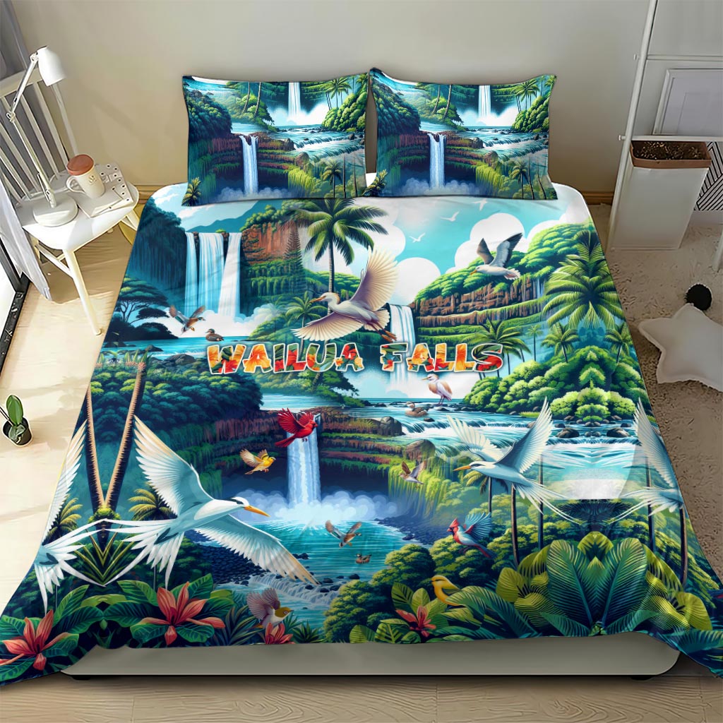 Wailua Falls Hawaii Bedding Set Kauai Natural Beauty DT02 - Polynesian Pride
